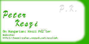 peter keszi business card